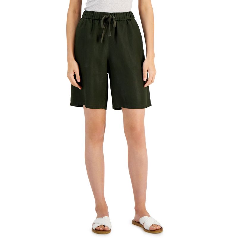 Eileen Fisher Womens Organic Linen Drawstring Shorts